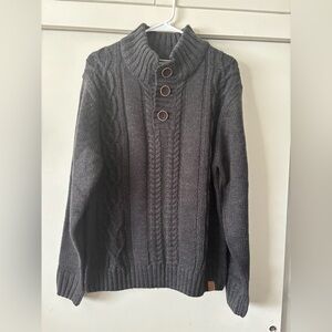 Weather Proof Vintage by Macy’s Men's Gray Cable Knit Sweater Large